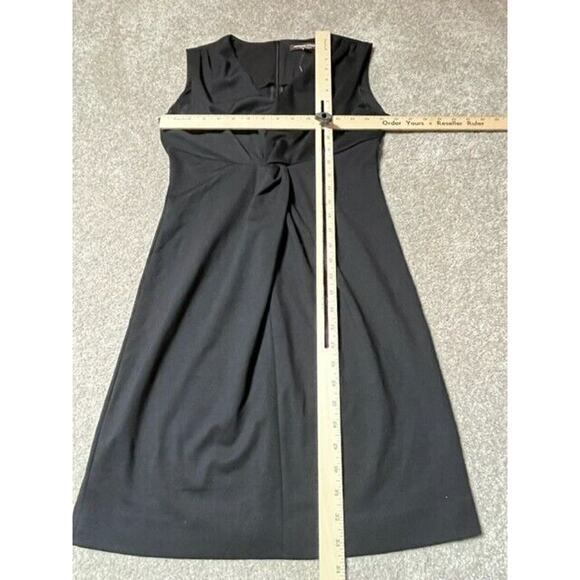 Adrienne Vittadini Dress 8 Petite Sheath Sleeveless Twist Front Ponte Black - Picture 4 of 10
